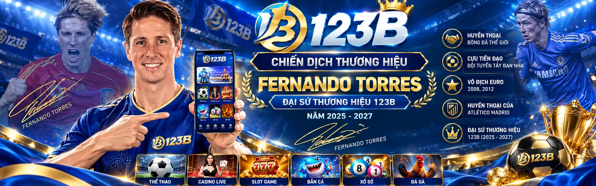 Fernando Torres đại sứ thương hiệu 123B